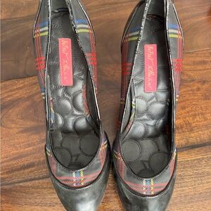 Betsey Johnson and Red and black Plaid Women's Shoes